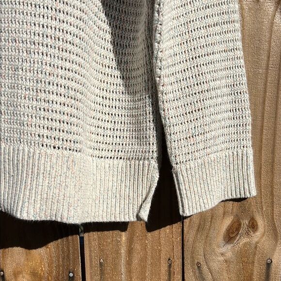 Madewell Women’s Cream with Orange Blue Thread V-Neck Long Sleeve Sweater Cotton - Picture 5 of 16